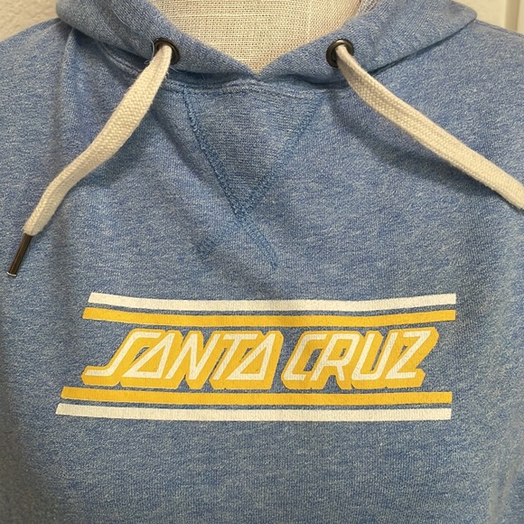 SANTA CRUZ skater sweatshirt size small. Light blue with yellow check. ECU - Picture 2 of 16
